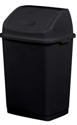 Image de Poubelle couvercle basculant plastique Clap Green noir 18L/1