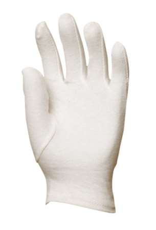 Image de Gant coton blanc cousu coupe fourchette T.8 la paire/10