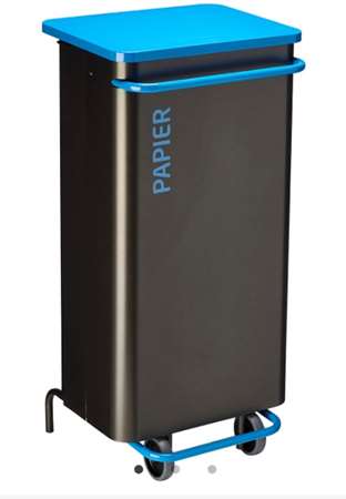 Image de Poubelle de tri mobile 110L ' papier' gris / bleu Nomade/1