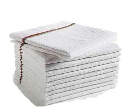 Image de Serpillière gaufrée blanche 50x100 lot de 2/5