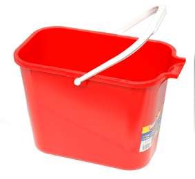 Image de Seau rectangulaire pour balai laveur espagnol rouge 12L/1